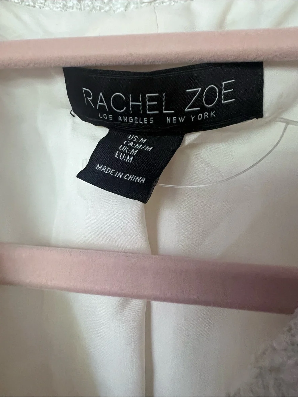 Rachel Zoe Ivory Bouclé Tweed Pocket Gold Button Jacket MED NWOT